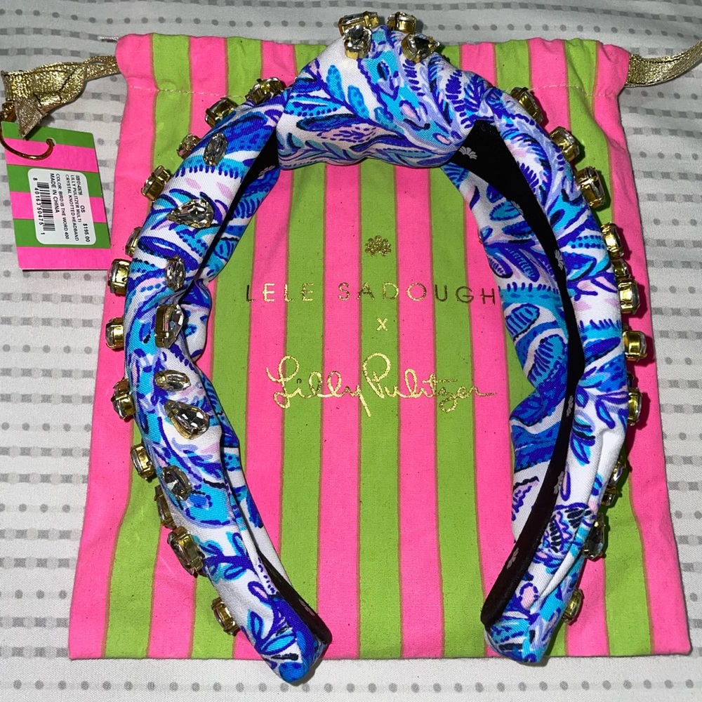 Lele Sadoughi x Lilly Pulitzer Bird Is the Word Multi Crystal Knotted Headband